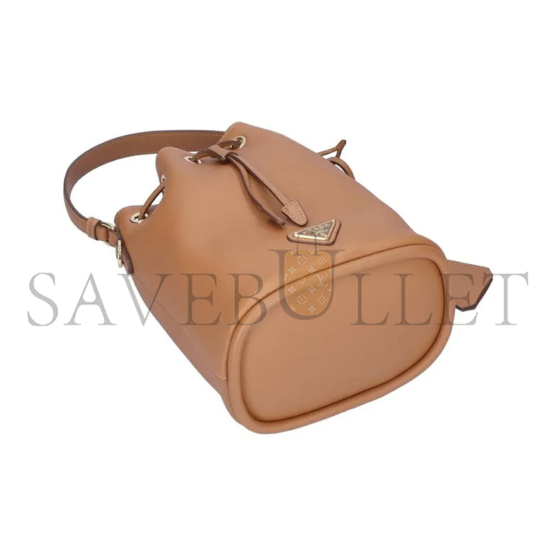 PRADA CALFSKIN LEATHER BUCKET BAG 1BE067 (19.5*15.5*10cm)